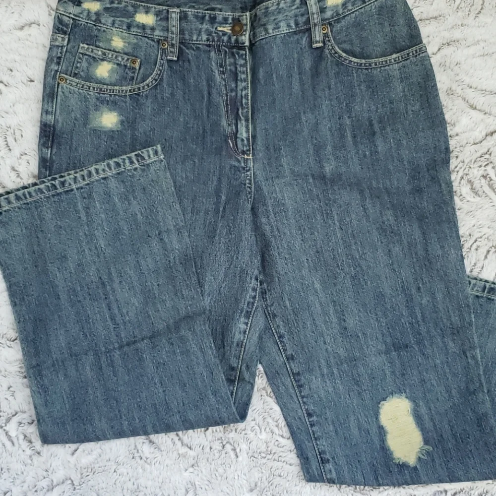Jeanology Distressed Cropped Jeans nwot - Picture 1 of 6